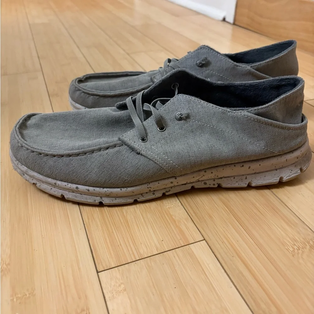 Casual Men's Gray Canvas Lace-Up Shoes